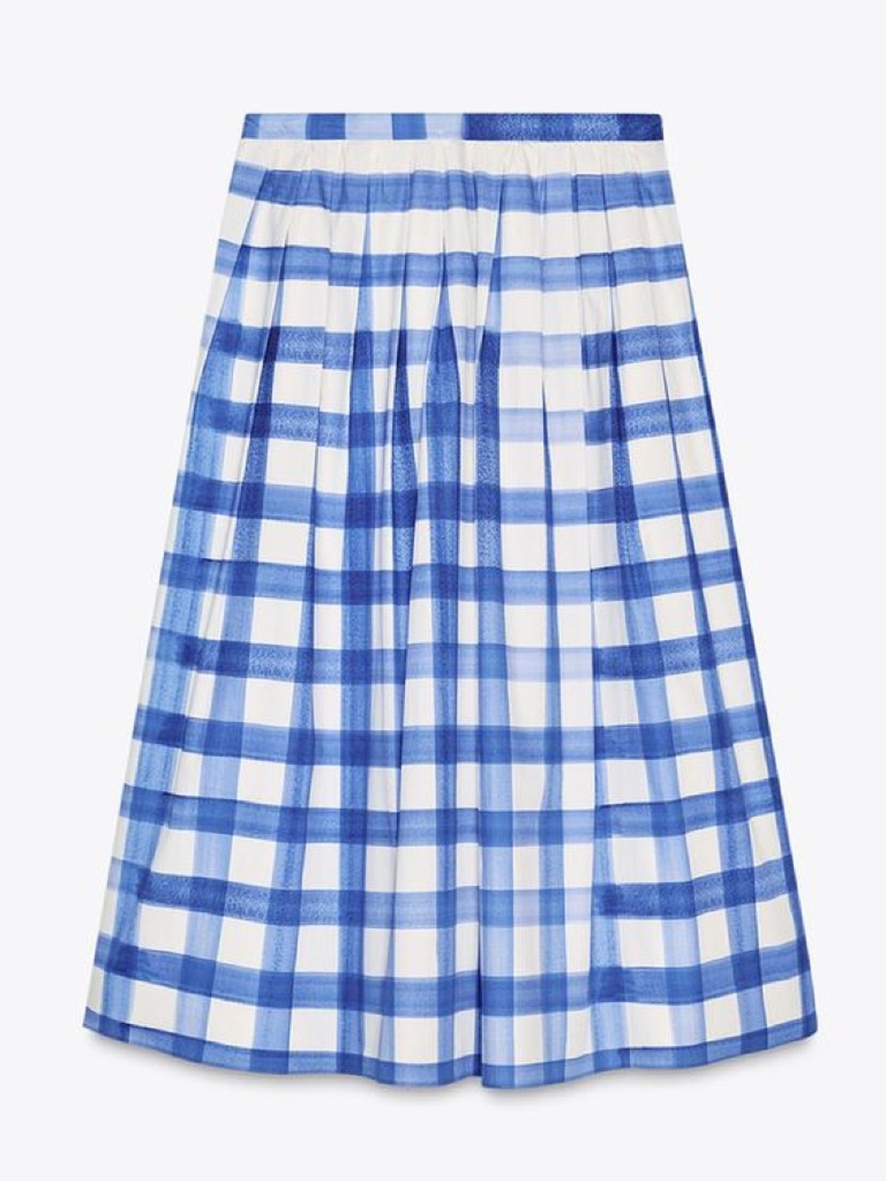 Zara Checkered Midi Skirt ZW Collection